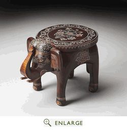 Painted Accent Table, Elephant Table, Painted Side Tables, Wood Accent Table, Wooden Stool, Wood End Tables, Elephant Nursery, घर की सजावट, Solid Mango Wood