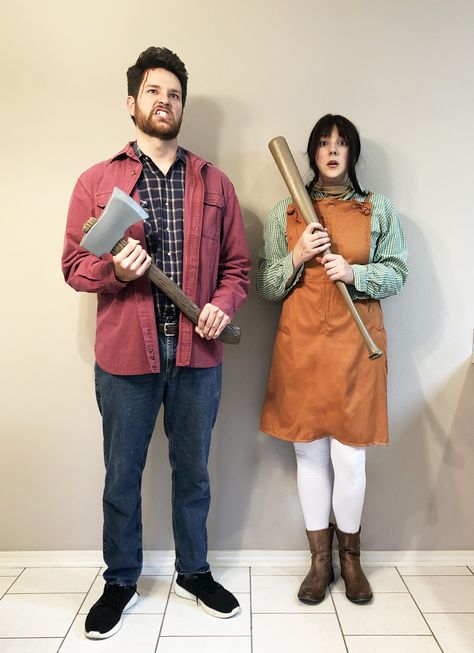 Jack From The Shining Costume, Jack And Wendy Costume, The Shining Jack And Wendy, Jack From The Shining, Jack And Wendy Torrance, Wendy And Jack Torrence Costumes, The Shinning Halloween Costumes, The Shinning Costume Halloween, The Shining Family Costume