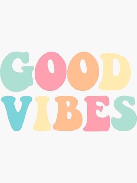 "Good Vibes Sticker" Sticker by Alyssa-DAmato | Redbubble Diy Shotski, Love One Another Quotes, Good Vibes Wallpaper, Preppy Stickers, Pong Table, Lettering Styles, Preppy Wallpaper, Apple Watch Wallpaper, Phone Wallpaper Patterns