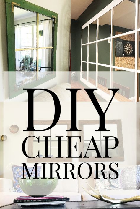 Diy Window Mirror Wall Decor, Window Mirror Decor, Window Frame Mirror, Dollar Tree Mirrors, Cheap Mirrors, Old Window Panes, Window Pane Mirror, Mens Room Decor, Large Floor Mirror