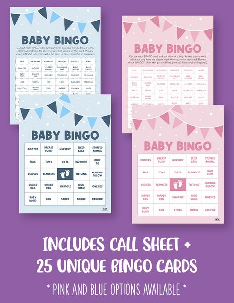 Baby Shower Bingo Free Printable, Baby Shower Gift Bingo, Free Printable Baby Shower Games, Bingo For Kids, Baby Shower Pictures, Baby Shower Wrapping, Bingo Cards Printable, Free Baby Shower, Shower Collection