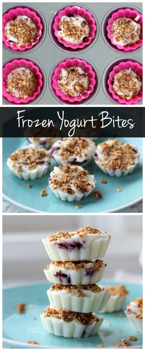 Frozen Yogurt Bites, Healthy Late Night Snacks, Weight Watcher Desserts, Yogurt Granola, Granola Bites, Coconut Dessert, Yogurt Bites, After School Snack, Healthy School