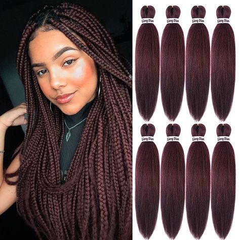 PRICES MAY VARY. 1.【Hair Material】: Pre-stretched braiding hair made with high quality, flame-retardant synthetic fiber,Yaki Texture,ombre braiding hair 2.【High Quality 】: Sweat Resistant Fiber-Fresh and light Braiding Hair 3.【 Length & Weight 】: 28 Inch,and Multiple Colors can be choose. 95 ±5g/pack, 8 packs/order. 4.【Easy to Install】: Itch-free, tangle-free, shedding-free ,since the hair is pre stretched ,so it will save much more time to braid and install 5.【Hot Water Setting 】:You can change Fall Box Braids Color, Senegalese Twist Crochet Hair, Ombre Braiding Hair, Braiding Hair Colors, Crochet Braiding Hair, Hair Crochet, Braid In Hair Extensions, Braiding Hair, Crochet Hair