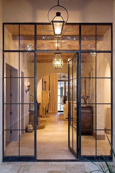 Butik Design, Pintu Interior, Steel Frame Doors, Steel Entry Doors, Steel Windows, Hus Inspiration, French Door, Modern Country, Steel Doors