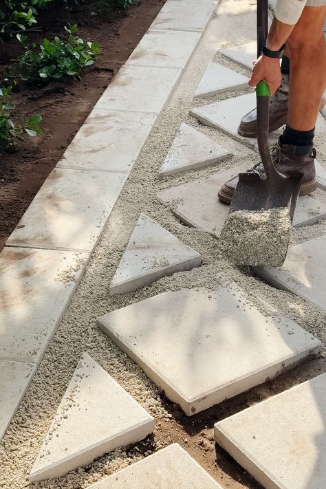 DIY Diamond Paver and Turf Walkway - Blushing Bungalow | So Cute You'll Blush ☺️