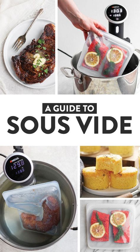 Wondering where to start with sous vide cooking? Start here with this guide to sous vide cooking! Whether you are just starting out or having a couple of sous vide recipes under your belt! Sous Vide Meals, Meals For Camping, Sous Vide Salmon, Instant Pot Sous Vide, Dinner Pork, Sous Vide Chicken, Sous Vide Egg, Sous Vide Recipes, Back Ribs