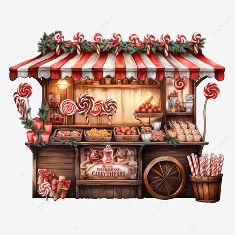 wooden stall at the holiday fair with sweets and lollipops in the evening time christmas market ch Christmas Market Stall Display Ideas, Night Market Illustration, Christmas Market Illustration, Wooden Stall, Christmas Stall Ideas, Market Stall Display Ideas, Christmas Market Stall, Market Stall Display, Food Stall Design