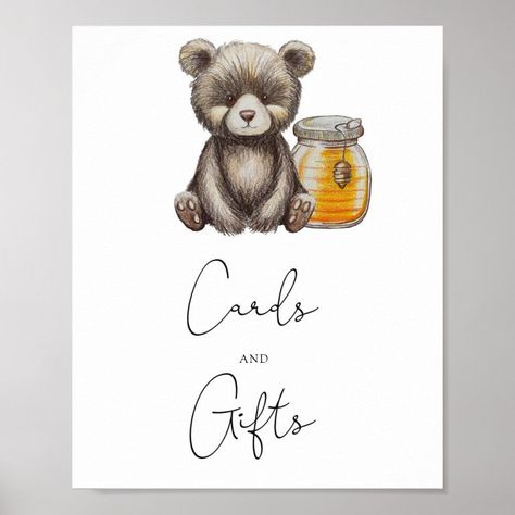 Bear Theme Baby Shower Template Cute Drawing Pencil, Honey Book, Candy Poster, We Can Bearly Wait, Bearly Wait, Baby Posters, Drawing Pencil, Kids Nursery Decor, Kids Stationery