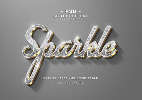 Sparkle Text, Canva Hacks, Adobe Illustrator Graphic Design, Alphabet Fonts, 3d Text Effect, 3d Text, Gold Text, Couple Songs, Text Effect