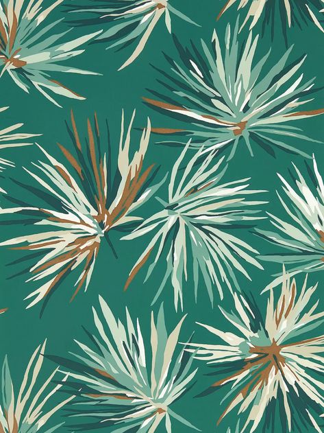 Copper Wallpaper, Palm Leaf Design, Harlequin Wallpaper, Feature Wallpaper, Wallpaper Rolls, Botanical Wallpaper, Blue Colour Palette, Wallpaper Border, Kelly Wearstler