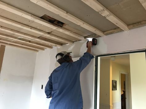 total ceiling replacement Replace Ceiling, Ceiling Texture, House Building, Ceiling Panels, House Remodel, Building Ideas, Ranch House, Home Remodeling, Track Lighting