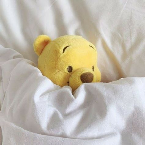 Yellow Aesthetic, Winnie The Pooh, The White, Teddy Bear, Bed, Yellow, White