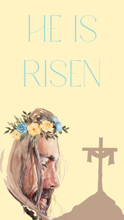 An Easter graphic of Jesus and He is Risen He Is Risen Pictures, Jesus Christ Wallpaper, Christ Wallpaper, Iphone Widgets, Iphone Wallpaper Lights, Actions Speak Louder Than Words, Wallpaper Images, He Is Risen, Bear Wallpaper