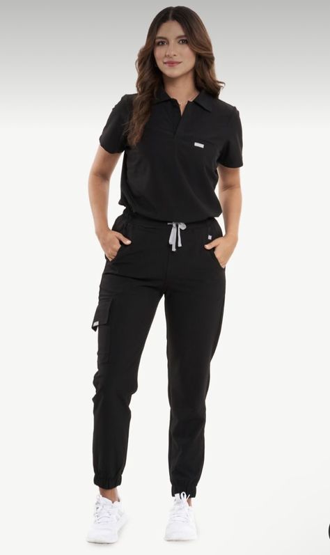 Black Scrubs Outfit Cute, Hotel Uniform Receptionist, Scrubs Uniform Cute Medical, Salon Uniform Ideas, Esthetician Uniform, Scrubs Uniform Cute, Nursing Scrubs Outfits, Nurse Fashion Scrubs, Medical Scrubs Fashion