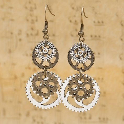 Faster shipping. Better service Gear Earrings, Steampunk Earrings, Steam Punk Jewelry, Style Steampunk, Steampunk Gears, Steampunk Accessories, Punk Jewelry, Steampunk Jewelry, Upcycled Jewelry