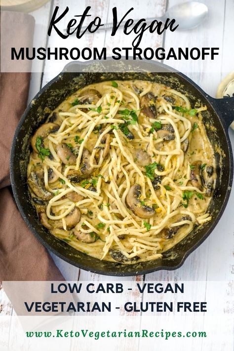 Low Carb Mushroom Recipes, Mushroom Keto Recipes, Keto Mushroom Recipes, Ketobiotic Recipes, Mushroom Enchiladas, Mushroom Pot Pie, Vegan Pastry, Gf Pasta, Vegan Mushroom Stroganoff