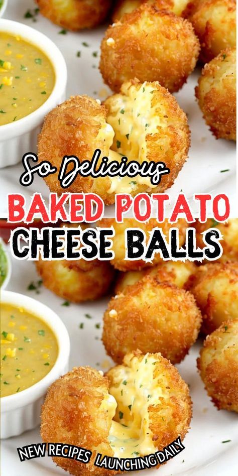 I absolutely love making Baked Potato Cheese Balls! They are a delicious and easy-to-make appetizer that is always a hit at parties. The combination of creamy mashed potatoes and gooey cheese makes for a mouthwatering treat.Baked Potato Cheese Balls Potato Balls Recipe Baked, Cheese Stuffed Potato Balls, Mashed Potato Cheese Balls, Mashed Potato Balls Baked, Potatoes Ideas, Potato Balls Recipe, Potato Cheese Balls, Mashed Potato Balls, Cream Cheese Potatoes