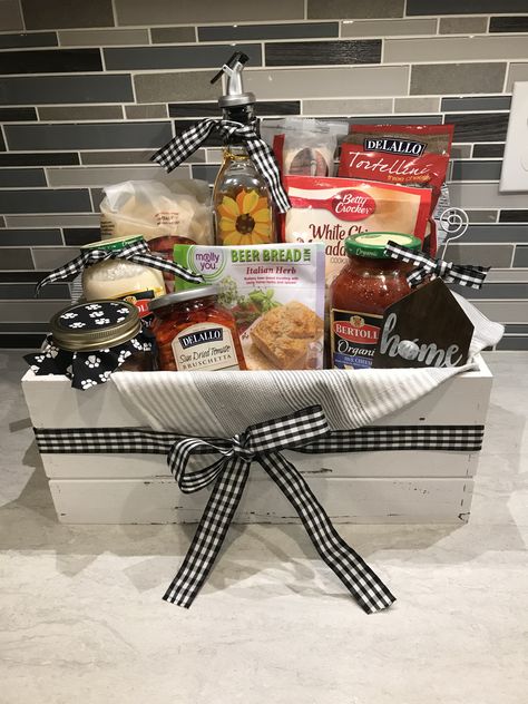 Housewarming Gift Basket, Theme Baskets, Housewarming Gift Baskets, Farmhouse Theme, Grocery Basket, Gift Baskets For Women, Food Basket, Godly Relationship, Closing Gifts