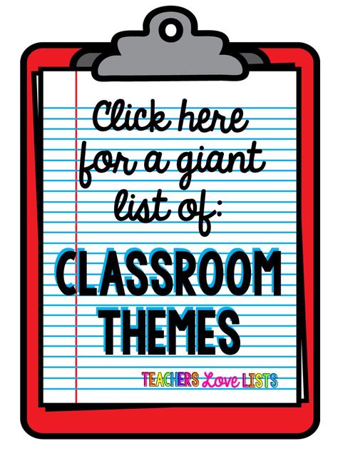 Here is a giant list of classroom themes for you to choose from AND some of them have entire pages dedicated to them where I show you fun ideas you can use! Second Grade Classroom Themes, Preschool Classroom Themes, School Wide Themes, Elementary Classroom Themes, Theme List, Elementary Classroom Decor, Class Theme, Future Teacher, Primary Teaching