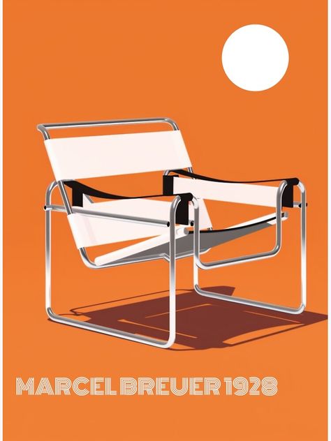 Bauhaus Background, Bauhaus Chairs, Poster Furniture, Marcel Breuer Chair, Chair Poster, Furniture Poster, Breuer Chair, Bauhaus Furniture, Bauhaus Chair