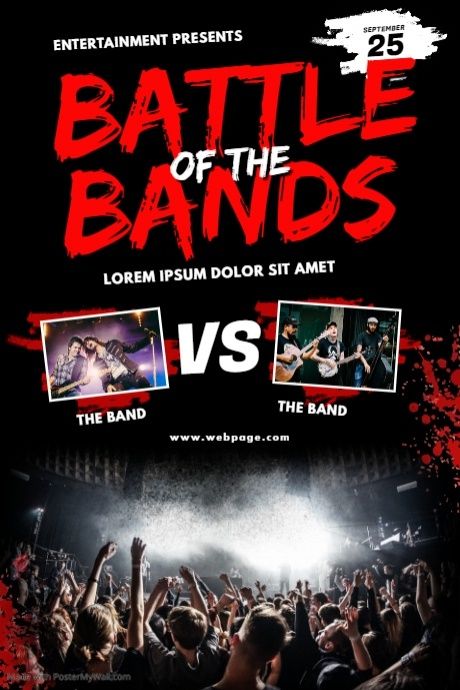 battle of the bands Flyer Template | PosterMyWall Battle Of The Band Poster, Band Flyer, Flyers Ideas, Battle Of The Bands, Event Poster Template, Dance Battle, Fitness Flyer, Poster Template Free, Music Flyer