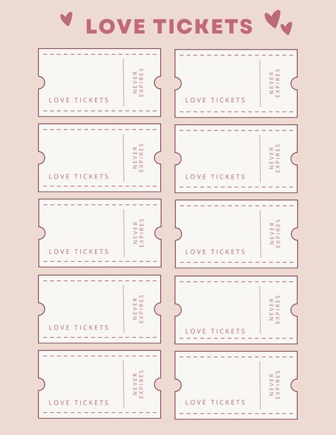 These easily customizable love tickets are available for immediate digital download. This pack comes with two 8.5 by 11 pages that can easily printed at your at-home printer or a print shop near you. You can write in your ideas or use the prefilled tickets to make the perfect Valentine's gift for your significant other. Not only are these perfect for music lovers but they are the perfect gift for anyone wanting a way to try new things in their relationship and show appreciation for those they love.   This is available for immediate download and comes as a PDF file. Love Coupons For Him Ideas, Birthday Coupons For Boyfriend, Love Ticket, Coupons D'amour, Love Coupons For Him, Night Picnic, Coupons For Boyfriend, Anniversary Scrapbook, Birthday Coupons