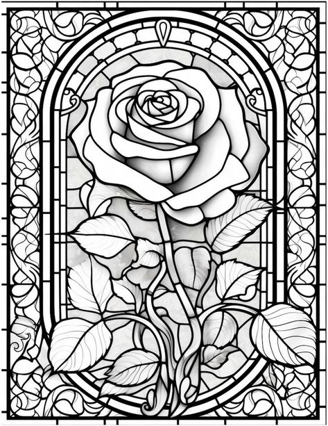 50 Flower Stained Glass Coloring Pages for Adults and Kids ,stress Relief Coloring Pages,instant Digital Download,flowers Coloring Pages - Etsy Stained Glass Coloring Pages, Flowers Coloring Pages, Flower Stained Glass, Adult Coloring Books Printables, Coloring Designs, Adult Colouring Printables, Flowers Coloring, Coloring Pages Inspirational, Love Coloring Pages