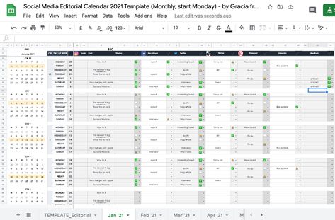 Social Media Schedule Template, Social Media Content Calendar Template, Editorial Calendar Template, Social Media Planner Template, Social Media Calendar Template, Marketing Calendar Template, Social Media Tracker, Excel Calendar Template, Content Calendar Template