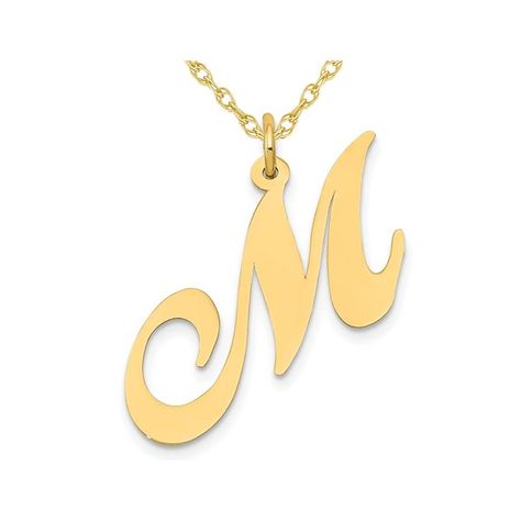 10k Yellow Gold Fancy Script Initial -M- Pendant Necklace Charm With Chain; A Stylish And Meaningful Gift For Yourself Or Someone You Love, This Letter Initial - M - Pendant Is Fashioned In Polished 10 Karat Yellow Gold. The Look Is Complete With A Matching 18 Inch Gold Chain, For An Elegant Accessory Youll Love Sporting At Every Opportunity. This Classic Fancy Script Design Is 3/4 Inches In Length And 2/3 Inches Wide And Weighs 0.52 Grams. This Pendant Is Part Of The Gem And Harmony Initials Co Script Design, Initial M, Script Initial, Fancy Script, Jewelry Cleaning Solution, Letter Pendant Necklace, Signature Jewelry, Necklace Charm, Letter Pendants