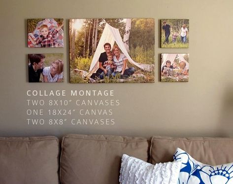 40 Best Family Picture Wall Decoration Ideas Family Pictures On Wall, Picture Arrangements, Collage Mural, Photo Arrangement, Photo Walls, Family Photo Wall, Canvas Collage, Living Modern, Interiors Dream