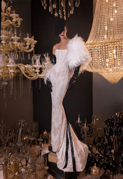 Kim Kassas Couture Bridal Fall 2023 [PHOTOS] – WWD Corset Pencil Dress, Kim Kassas Couture, Kim Kassas, Mon Cheri Bridal, Dress Paris, City Of Lights, Winter Bride, Couture Bridal, Wedding Dresses Corset