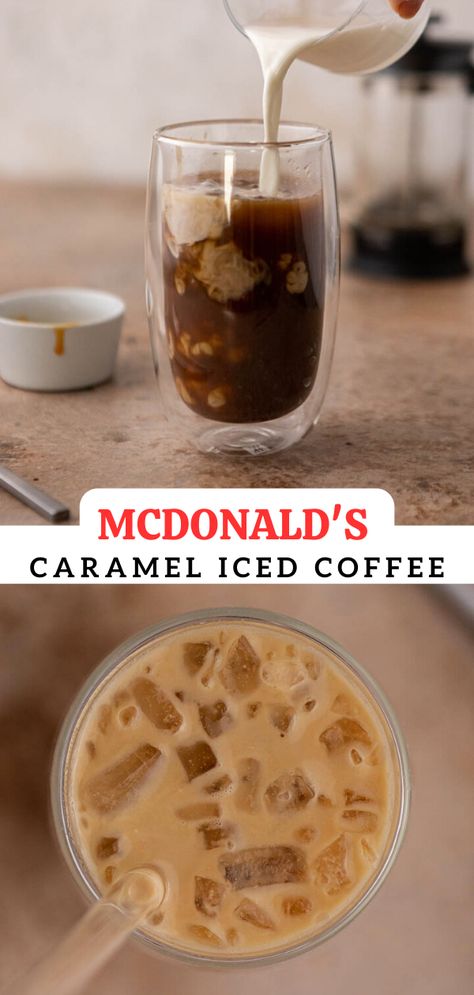 Mcdonalds Caramel Iced Coffee, How To Make Mcdonalds Iced Coffee, Mcdonalds Iced Caramel Coffee Recipe, Iced Coffee Recipe Mcdonalds, Mcdonald’s Caramel Iced Coffee Recipe, Caramel Mocha Iced Coffee, Iced Coffee Caramel Recipe, Mcdonald’s Vanilla Iced Coffee Recipe, Snickers Iced Coffee Recipe