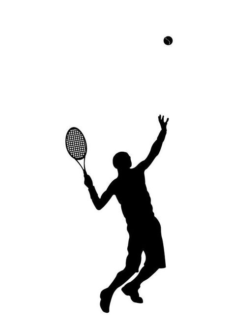 Tennis Silhouette - 17 Wall Decal Tennis Silhouette, Sport Silhouette, Sports Clipart, Tennis Design, Wallpaper Tile, Tennis Art, Sports Wall Decals, Clay Wall Art, Sports Wall