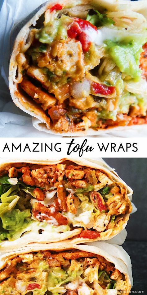 Wraps Recipes Easy, Tofu Wraps, Cooking Tofu, Pasta Vegetariana, Easy Vegan Recipes, Vegan Wraps, Diner Recept, Granola Bar, Easy Vegan Dinner