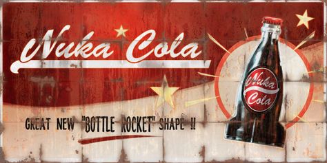 Nuka Cola Advert Billboard - Fallout 4 by PlanK-69 Dual Monitor Backgrounds, Fallout Poster, Cd Project Red, Fallout Nuka Cola, Fallout Posters, Vintage Propaganda, Nuka World, Nuka Cola, Sole Survivor