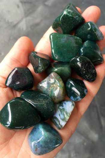 Geology Books, Grounding Stones, Polished Rocks, Moss Agate Crystal, Moss Agate Stone, Reiki Stones, Chakra Racine, Pretty Rocks, Minerals And Gemstones