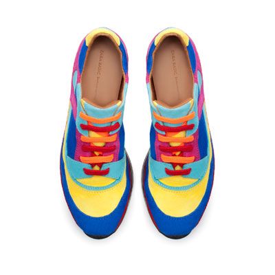 Sneakers Zara, Zara Sneakers, Multicolor Shoes, Colorful Sneakers, Colorful Shoes, Rubber Shoes, Saucony Sneaker, Mary Jane Sneaker, Festival Fashion