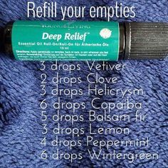 DIY deep relief rollerbottle: I used 5 drops panaway, 3 drops lemon,5 drops copaiba,2 drops peppermint and 2 drops clove Deep Relief Young Living, Headache Remedy, Essential Oil Roller Bottle Recipes, Living Oils Recipes, Natural Headache, Roller Bottle Recipes, Roller Blends, Roller Bottle Blends, Essential Oil Roller Balls