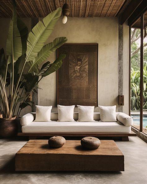 Luxury Tropical Interior, Tropical House Interior Design, Tropical Luxury Interior, Tropical Design Interior, Bali Living Room, Inside Outside Living, Tropical Houses Interior, Living Room Tropical, Airbnb Interior Design