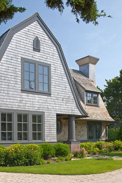 Shingle House Exterior, American House Exterior, Dutch Colonial Exterior, Coastal Home Exterior, Shingle Style Architecture, New England House, Laissez Faire, Shingle House, Coastal Architecture