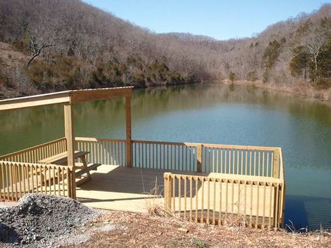 Pond Dock With Gazebo, Pond Pier Ideas, Lake Deck Ideas, Fishing Pond Ideas, Pond Deck Ideas, Pond Dock Ideas, Pond Pier, Pond Docks, Pond Deck