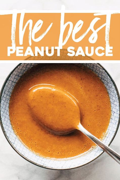 The Very Best Peanut Sauce! Smooth, drizzle-able, garlicky, and gingery with a good spicy sesame kick. Perfect for noodles, salads, protein, or as a dipping sauce! #peanutsauce #sauce #mealprep | pinchofyum.com Tofu Salad Dressing, Salads Protein, Best Peanut Sauce, Sauteed Tofu, Easy Sauce Recipe, Pinch Of Yum, Cibo Asiatico, Peanut Sauce, Homemade Sauce