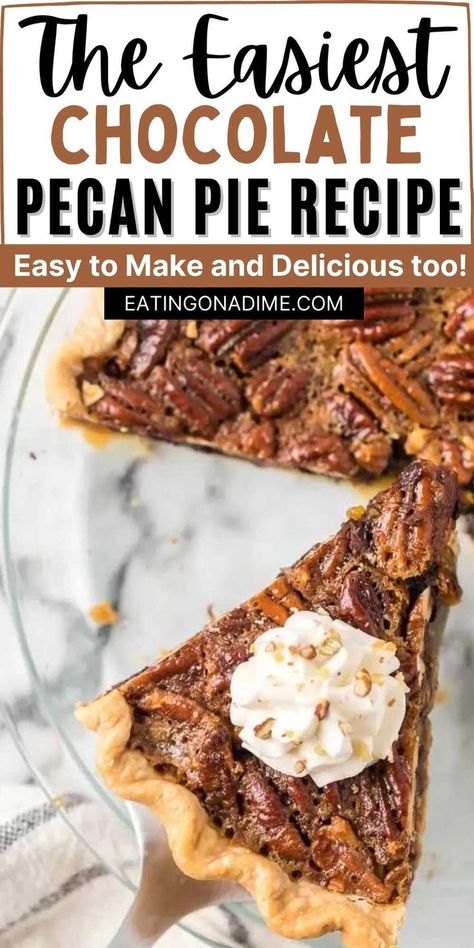 Easy Chocolate Chip Pecan Pie, Pecan Pie Chocolate Chip Recipe, Pecan Pie Recipe With Chocolate Chips, Pecan Pie With Chopped Pecans, Chocolate Chip Pecan Pie Recipe Easy, Choc Chip Pecan Pie, Southern Fudge Pecan Pie, Pecan Chocolate Chip Pie, Kentucky Pecan Pie Recipe