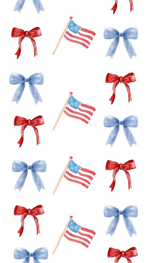 Fourth of July, wallpaper, bows, American flag Fourth Of July Wallpaper, Wall Art Prints Printables, Wallpaper Usa, July Wallpaper, 4th Of July Wallpaper, American Flag Wallpaper, Cute Summer Wallpapers, Bow Wallpaper, Easter Wallpaper