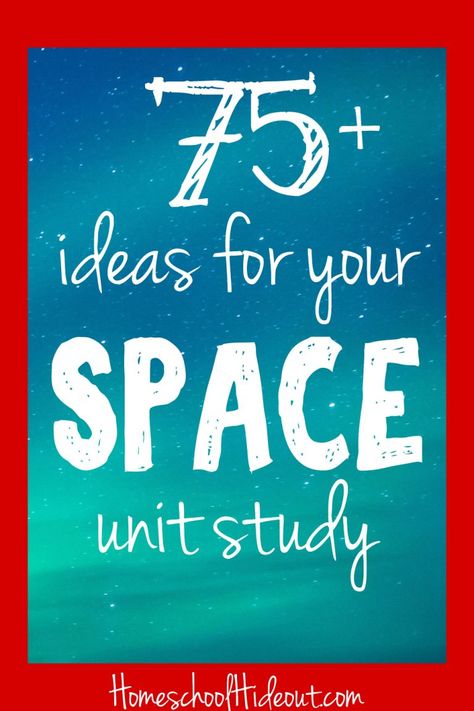 Looking for ideas to make your space unit study more fun? We've got ya covered! With 75 ideas from slime to sticker books, there's something for everyone. #science #space #tgatb #homeschool #homeschoolers #homeschooling #educational #unitstudy Space Unit Study, Montessori Space, Homeschool Astronomy, Space Week, Space Lessons, Teaching Us History, Unit Studies Homeschool, System Unit, Space Unit