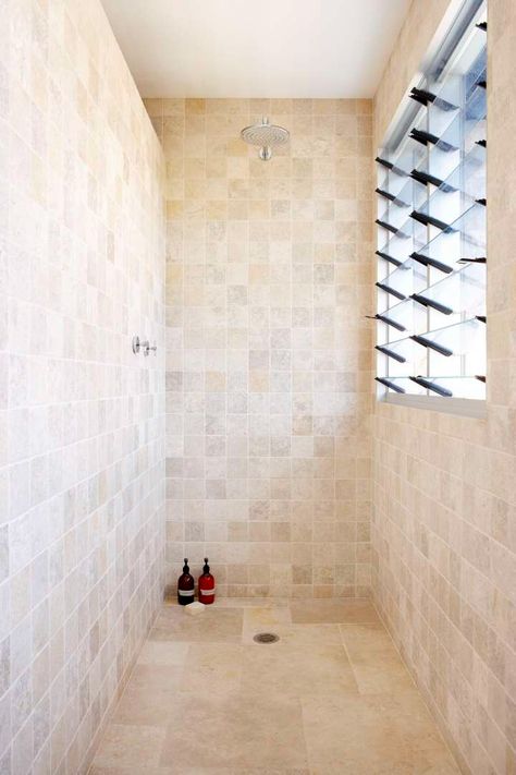 Stone Shower Ideas, Stone Shower Walls, Natural Stone Tile Bathroom, Stone Tile Bathroom, Travertine Bathroom, Natural Stone Bathroom, All White Bathroom, Stone Shower, Stone Bathroom