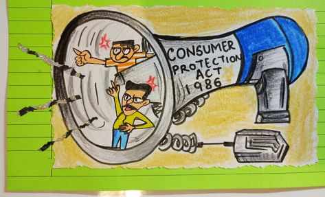 Consumer Rights Cartoon Images, Traffic Awareness Poster Drawing, Consumer Rights Poster, Consumer Rights Images, Consumer Exploitation, Consumer Protection Drawings, Social Science Project, Social Project, Consumer Rights