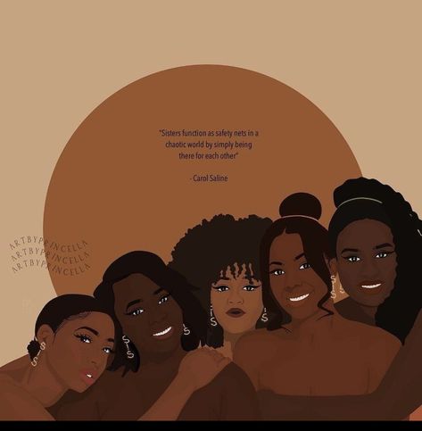 Black Women Sisterhood, Black Sisterhood Aesthetic, Sisterhood Artwork, Sisterhood Illustration, Sisterhood Aesthetic, Black Sisterhood, Divine Alignment, Sisterhood Quotes, History Wallpaper