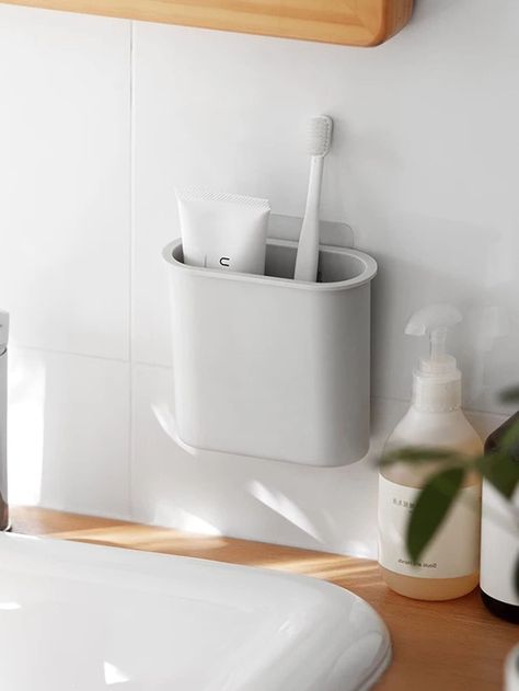 Tooth Brush Holder Ideas, Toothbrush Holder Ideas, Electric Toothbrush Storage, Small Kitchen Accessories, Wall Mounted Toothbrush Holder, Toothbrush Holder Wall, Toothbrush And Toothpaste Holder, Wall Mounted Storage, Toothbrush Storage