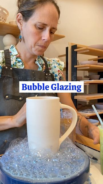 Bubble Underglaze, Bubble Glaze Pottery, Underglaze Painting On Pottery, Bubble Glazing, Laguna Clay, Wax Pot, Pottery Videos, Glaze Ceramics, Glaze Recipe